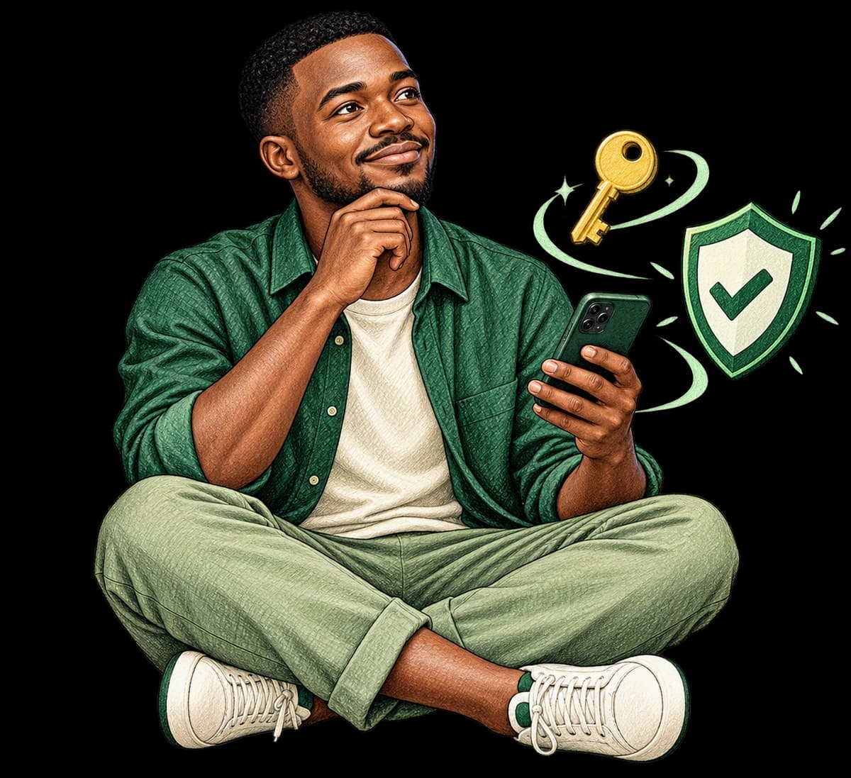 A person securely recovering their Diraa account