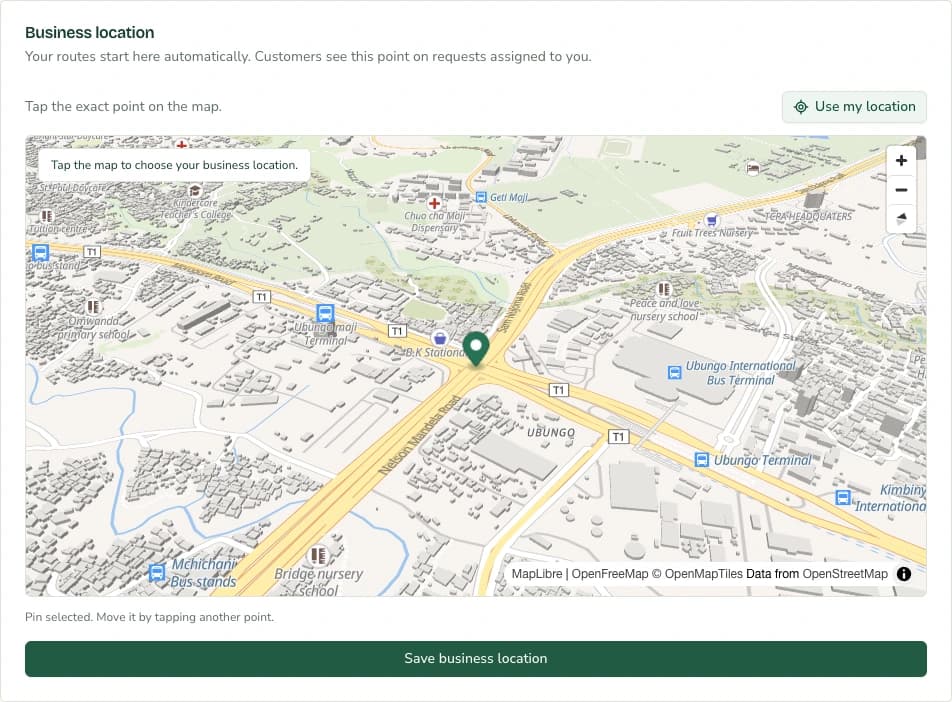 Diraa demonstration screen: Set your normal starting point
